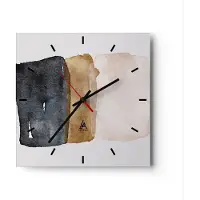 ARTTOR Wanduhr - Quadrat - Glasuhr - Abstraktion die Farben Aquarell - 40x40cm - Schleichendes Uhrwerk - Lautlos - zum Aufhängen bereit - Dekoration Modern - Wanddekoration aus Glas - C3AC40x40-4947