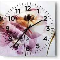 ARTTOR Wanduhr - Quadrat - Glasuhr - blume sommer natur - 30x30cm - Schleichendes Uhrwerk - Lautlos - zum Aufhängen bereit - Dekoration Modern - Wanddekoration aus Glas - C4AC30x30-3821