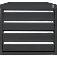 Proregal Schubladenbox mit 4 Schubladen für Werkbank Rhino| HxBxT 50x53x70cm | Traglast 60kg | Anthrazitgrau