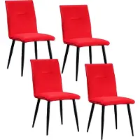 HTI Salinas Esszimmerstuhl Samt 4er Set, 44,5 cm breit, 60 cm tief, 90 cm hoch