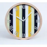 Tulup Holzuhr 30fi cm wanduhr - weiße Spitzen - gestreifter Hintergrund