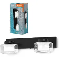 Ledvance LED Wandleuchte Lampe Orbis Flame Schwarz IP44 2 x 5,5W 870lm Click CCT Warmweiß - Neutralweiß 3000K - 4000K