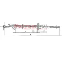 METZGER 1172.1 Kupplungsseil Seilzug für FIAT DUCATO Pritsche/Fahrgestell (230) 1200/838mm