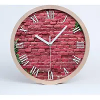 Tulup Holzuhr 20fi cm wanduhr - weiße Spitzen - Ziegelwand