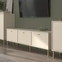 Masseno TV-Schrank TORINO 180 cm Fernsehschrank mit 3 Türen TV-Lowboard für Wohnzimmer Modern 180x40,8x50 cm Beige / Beige