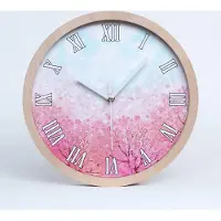 Tulup Holzuhr 20fi cm wanduhr - weiße Spitzen - Kirschblüten