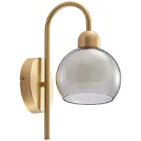 LUCANDE Mylah Wandleuchte mit Glasschirm, messing