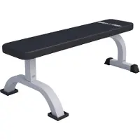 Gorilla Sports Hantelbank - 110 x 58 x 40 cm, bis 250 kg Belastbar, gummierte Füße, Weiß - Flachbank, Bankdrücken, Trainingsbank, Fitnessbank, Drückerbank, Bauchtrainer, Krafttraining