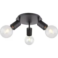 Globo Lighting Strahler Metall schwarz, 3x E27