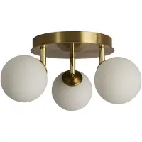 Licht-Erlebnisse Deckenstrahler Metall Glas verstellbar Ø 34 cm in Gold Weiß G9 3-flammig Kugelschirm Retro Design