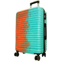 Monopol Hartschalen-Koffer Mittelgroßer Reisekoffer Sierra 66 cm Trolley Größe M türkis-orange Motivkoffer