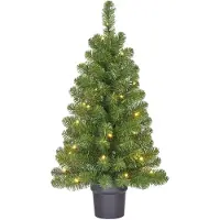Black Box Trees Norton Künstlicher Weihnachtsbaum im Pflanztopf mit LED-Beleuchtung - H90 x Ø50 cm - Grün