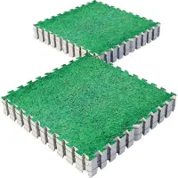 Gorilla Sports Schutzmatten Set - 16 Matten, 60x60x1,2 cm, rutschfeste, EVA Schaumstoff, 5,76 m², Grasoptik - Bodenschutzmatten Fitness, Bodenmatte, Puzzlematten, Unterlegmatte, Trainingsmatten