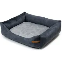 Rexproduct Frida – Nachhaltiges Hundebett & Katzenbett mit hohen Seiten, waschbar & wasserabweisend, Graphite und grau, Größe XL