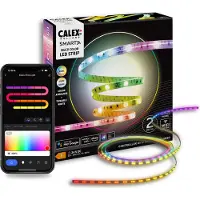 Calex Smart LED Streifen, 2 m, RGBIC-Farben, flexibel & zuschneidbar, dimmbar, WLAN App- & Sprachsteuerung, inkl. Fernbedienung