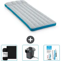 Intex Campingmatte – Französisches Bett – 72 x 189 x 20 cm – Blau – im Lieferumfang enthalten Spannbettuch - Pumpe en Reperaturset