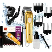 Calissimo Goldener Akku Haartrimmer elektrischer Haarschneidemaschine Barttrimmer aus Metall LCD Wmark