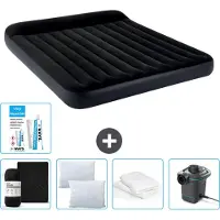 Intex Luftbett - 2 Personen - 183 x 203 x 25 cm - Dunkelblau - Im Lieferumfang enthalten Spannbettuch - Küssen - Pumpe - Reperaturset en Kissenschutz