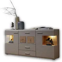 Innostyle Sideboard Kommode FUN PLUS II Anrichte Schrank Wohnwand LED-Beleuchtung 170 cm grau