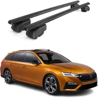 Omtec Dachträger Grundtäger für Skoda Octavia mk4 Kombi 2020-2025 75kg Alu Schwarz 2x