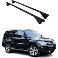 Omtec Dachträger Grundtäger für Mitsubishi Pajero 2006-2021 75kg Metall Schwarz 2 tlg