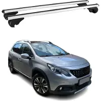 Omac Dachträger Grundtäger für Peugeot 2008 2013-2019 75kg Alu Silber 2 tlg