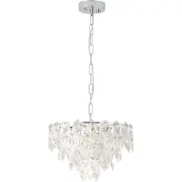 Eglo Hängelampe Carvario, Pendelleuchte Esstisch, Deckenlampe hängend, Stahl in chrom, Glas in klar, E14 Fassung, Ø 47 cm