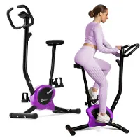 Hop-Sport Heimtrainer Fahrrad HS-010H Rio violett - Ergometer für Zuhause mit praktischem Trainingscomputer & verstellbarem Sitz, bis 120 kg belastbar