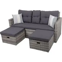 Garden Pleasure Loungesofa "Valletta", beige (beige, grau), B:180cm H:86cm T:75cm, Sofas, Loungesofa