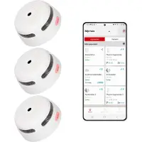 X-Sense XS01-M Intelligenter Rauchmelder mit Wifi - 3 Rauchdetektoren - Link+ Pro - Drahtlos vernetzbarer Rauchwarnmelder - Feueralarm - Rauchdetektor