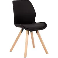 CLP Esszimmerstuhl Luna Modernes Design, Gestell natura, gepolsterter Sitz schwarz Material Stoff