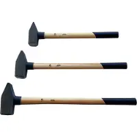 Vago-Tools 3 tlg Set Schlosserhammer Holzstiel 3/4/5 kg Hammer Vorlschlaghammer