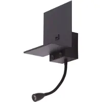 LINDBY Wandleuchte Thorid, schwarz, USB, LED-Leselampe, G9