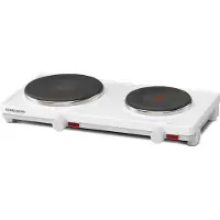 Rommelsbacher Doppelkochplatte AK 3080, Gussheizplatten, feueremailliertes Gehäuse, stufenlose Temperaturregelung, 3000 Watt