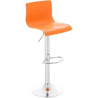 DELUKE Barhocker BERLIN - Orange, Kunststoff | Barhocker mit Lehne Barstuhl Tresenhocker Tresenstuhl Kneipenhocker Kneipenstuhl
