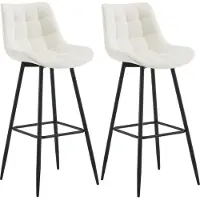 CLP 2er Set Barhocker Dartford creme Material Samt