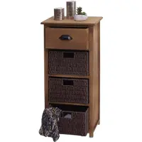 Mendler Kommode MCW-K84 mit Körben, Schrank Schubladenschrank, Holz 83x40x29cm dunkelbraun, Körbe dunkelbraun