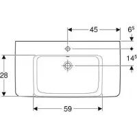 Geberit 501702001 Renova Plan WT mit Ablagefl., 90x48cm
