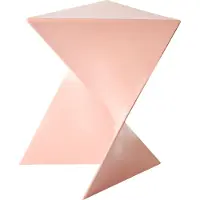 Beliani Beistelltisch Pastellrosa Kunststoff Dreieckig Geometrische Form Designer Tisch Wohnzimmer