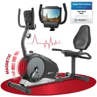 Hop-Sport HOP SPORT HS-040L Liegeergometer für Zuhause mit 8 verstellbaren Widerstandsstufen | Leise Liegerad Heimtrainer mit Großer Bequemer Sitz bis 120 kg