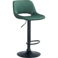 CLP Barhocker Camden Samt drehbar und höhenverstellbar grün Material Gestell Metall matt schwarz