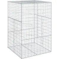 vidaXL Gabione mit Deckel 100x100x150 cm Verzinktes Eisen