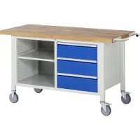 RAU Fahrbare Werkbank 8462, B1500xT700xH880mm, 3x Schublade-TA
