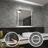 Alasta Badspiegel mit LED Beleuchtung und Touch-Schalter - Paris - 60 cm, 60 cm