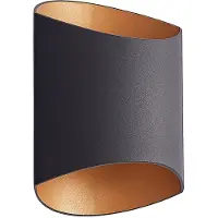 Arcchio Vilja Wandleuchte, schwarz, gold, oval