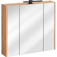 Fun-Möbel Badezimmer Spiegelschrank 80x72cm PANTIN Grau inkl.LED