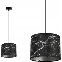 Light11 HOME Pendelleuchte mit silbernem Marmormuster – Moderne Hängelampe mit Lampenschirm, Deckenlampe für Wohnzimmer und Esszimmer