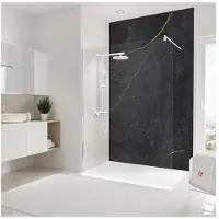 Schulte Duschrückwand DecoDesign ExpressPlus Marmoroptik anthrazit gold Softtouch 255 x 150 cm EP19015254 845