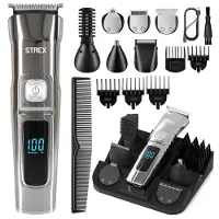 Strex 14-in-1 Nasenhaartrimmer Herren - kabellos und wasserdicht Elektrorasierer Herren mit USB-Schnellladung | Haarschneider mit geräuscharmem Motor