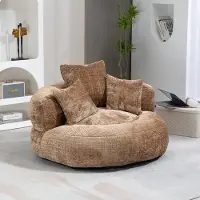 STILVORA Sitzsack Loungesofa mit 3 Kissen, Ecksofa Lazy Sofa für drinnen und draußen, Relaxsessel mit Chenille-Bezug,Kaffee